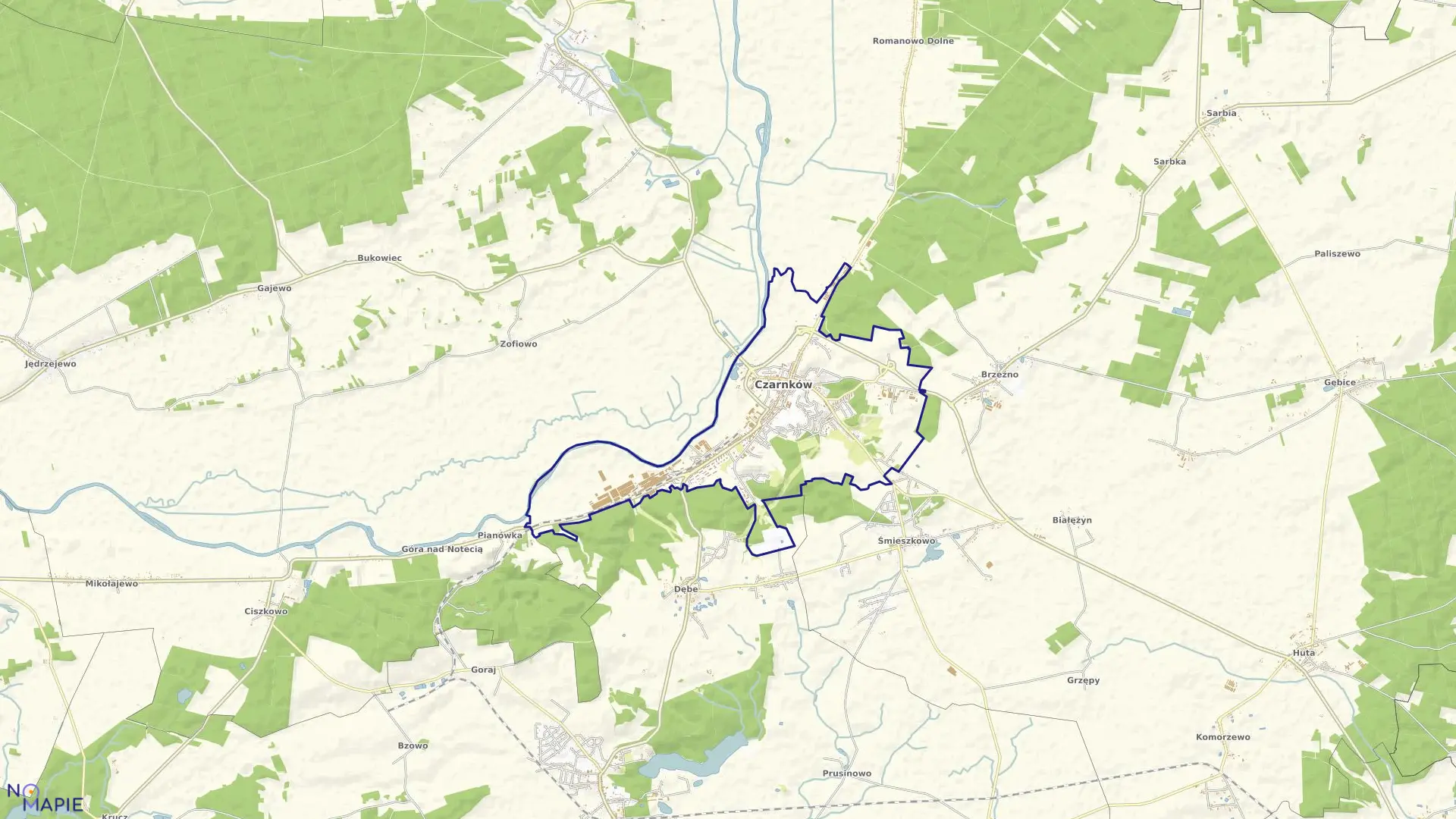 Mapa obrębu M. CZARNKÓW w mieście Czarnków